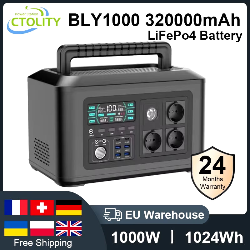 2600W Portable Power Station 1800W 1000W Solar Generator 600W Lifepo4 Batteries 220V Energy Storage Supply Camping Campervan RV