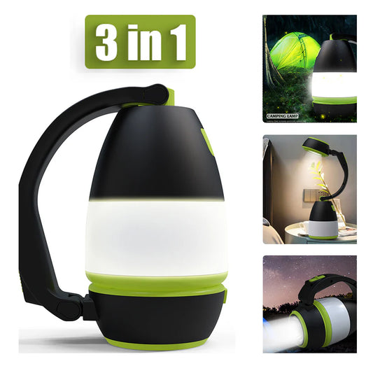 3 In1 Multifunctional Table Lamp Three in One LED Tent Lamp Car Night Light Foldable Emergency Flashlight